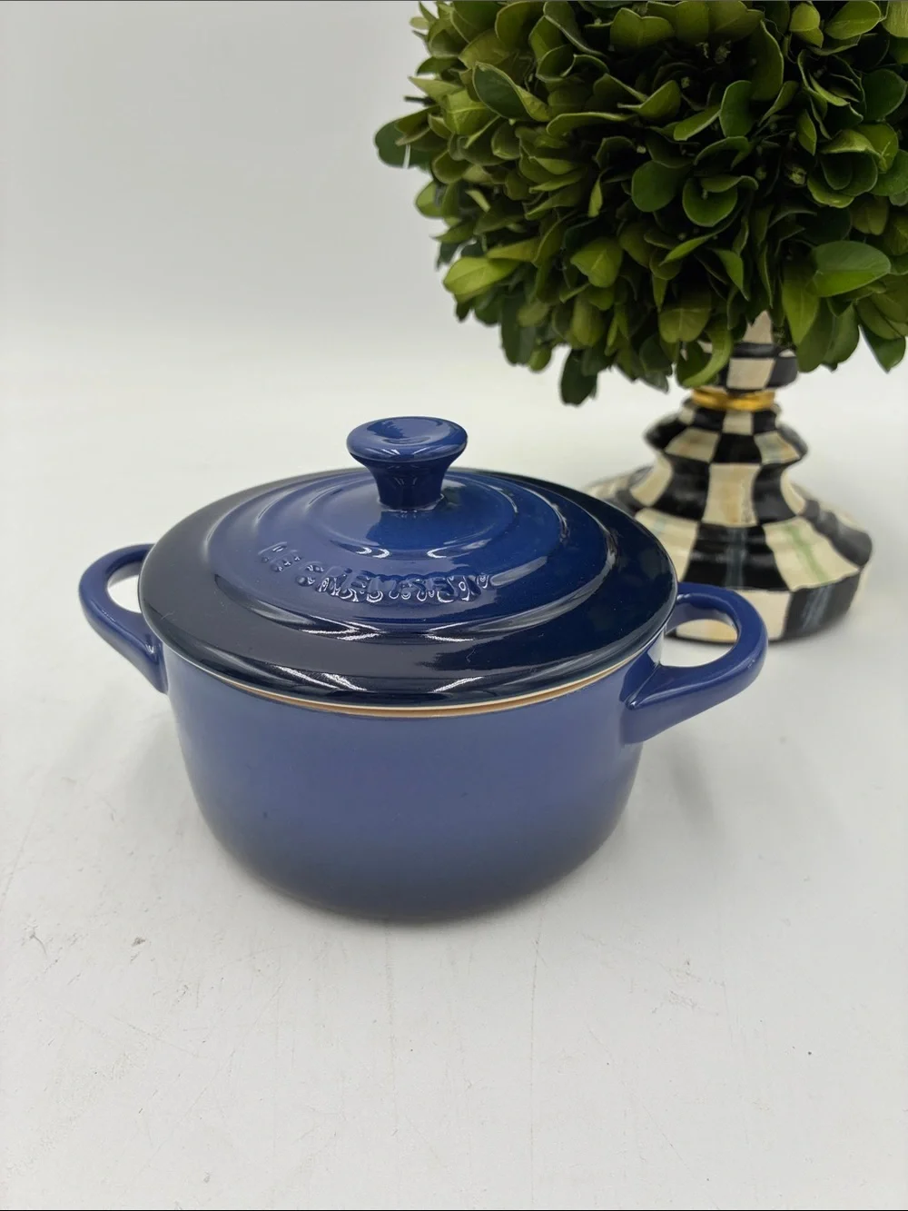 Le Creuset Blue Mini Round Dutch Oven with Lid